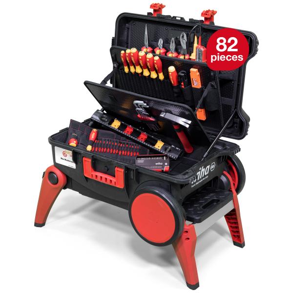 XXL 4-piece tool case for electricians (82 pcs)