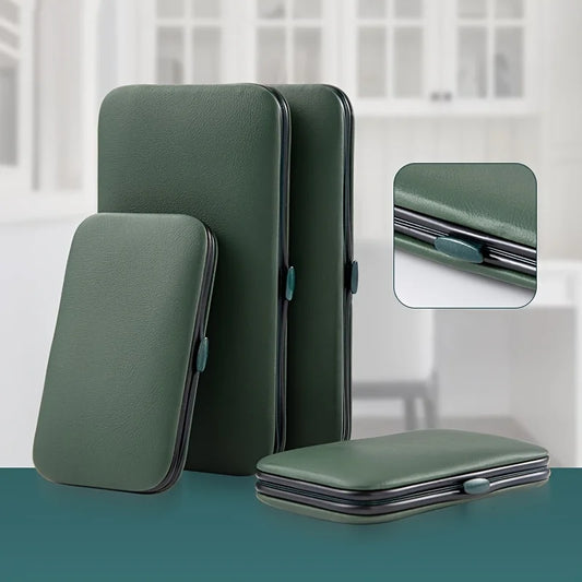 Kit professionale per la cura delle unghie da 7/10/12/18 pezzi, set per manicure e pedicure in acciaio inossidabile, set tagliaunghie con custodia da viaggio