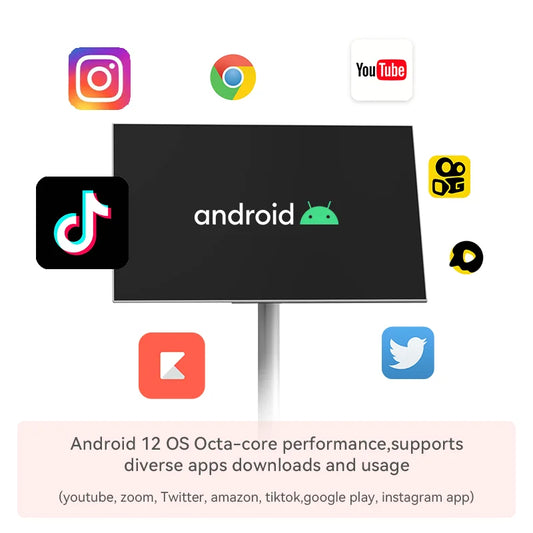 Spedizione gratuita Tv 21,5 pollici Incell Smart Display LCD Touch Screen da interno Android 12 Smart Tv portatile