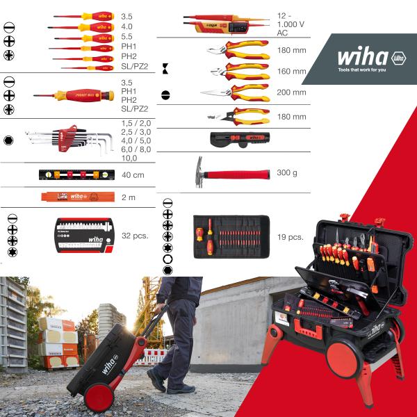 XXL 4-piece tool case for electricians (82 pcs)