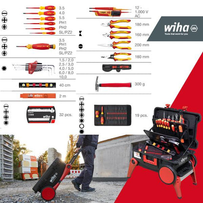 XXL 4-piece tool case for electricians (82 pcs)